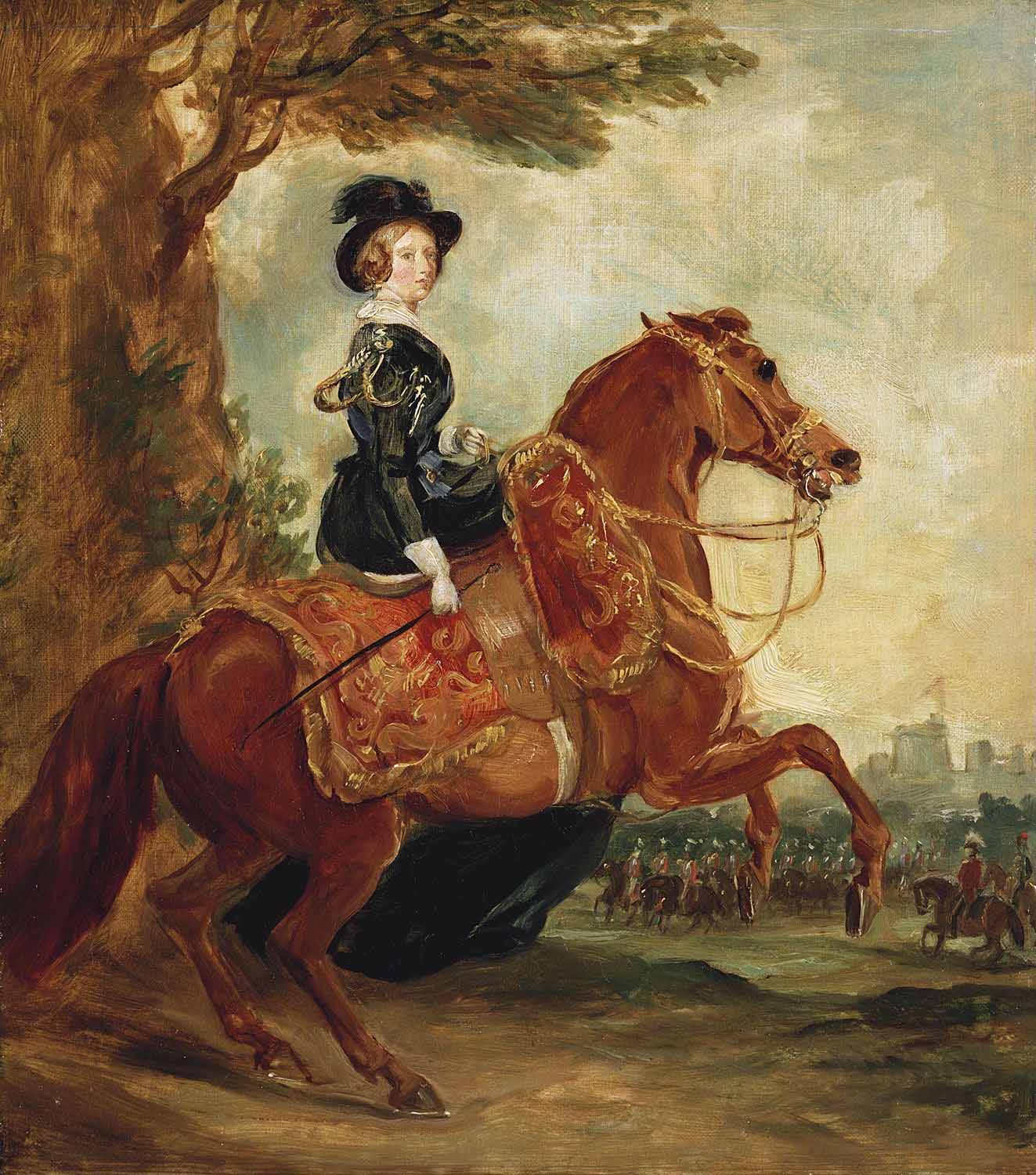 Portrait of Queen Victoria on horseback